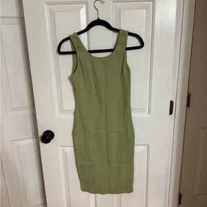 Fashion Nova Olive Ribbed tank top dress